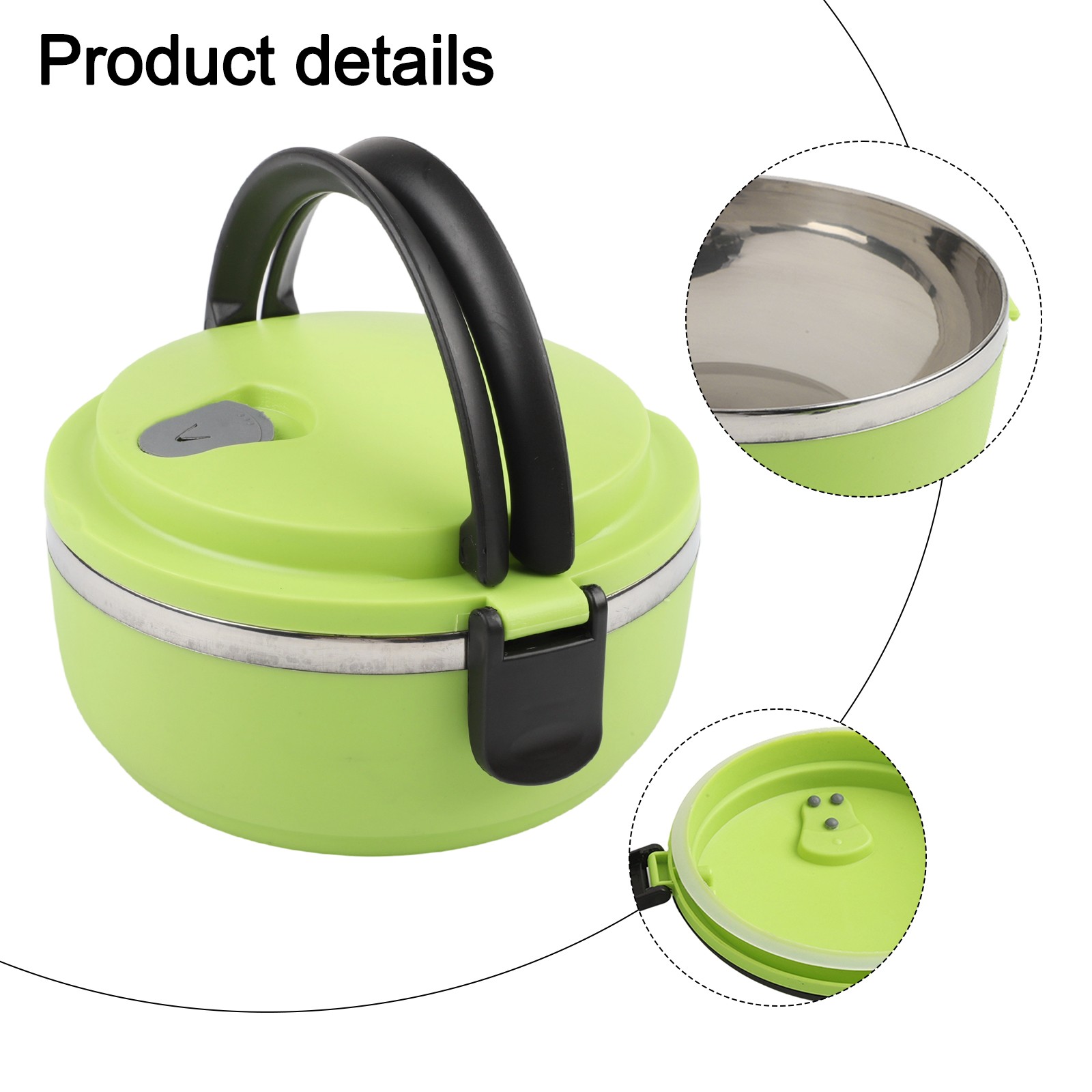 Thermal Lunch Box Insulated Warmer Food Noodles Container Round Storage Portable - Produktbild 3