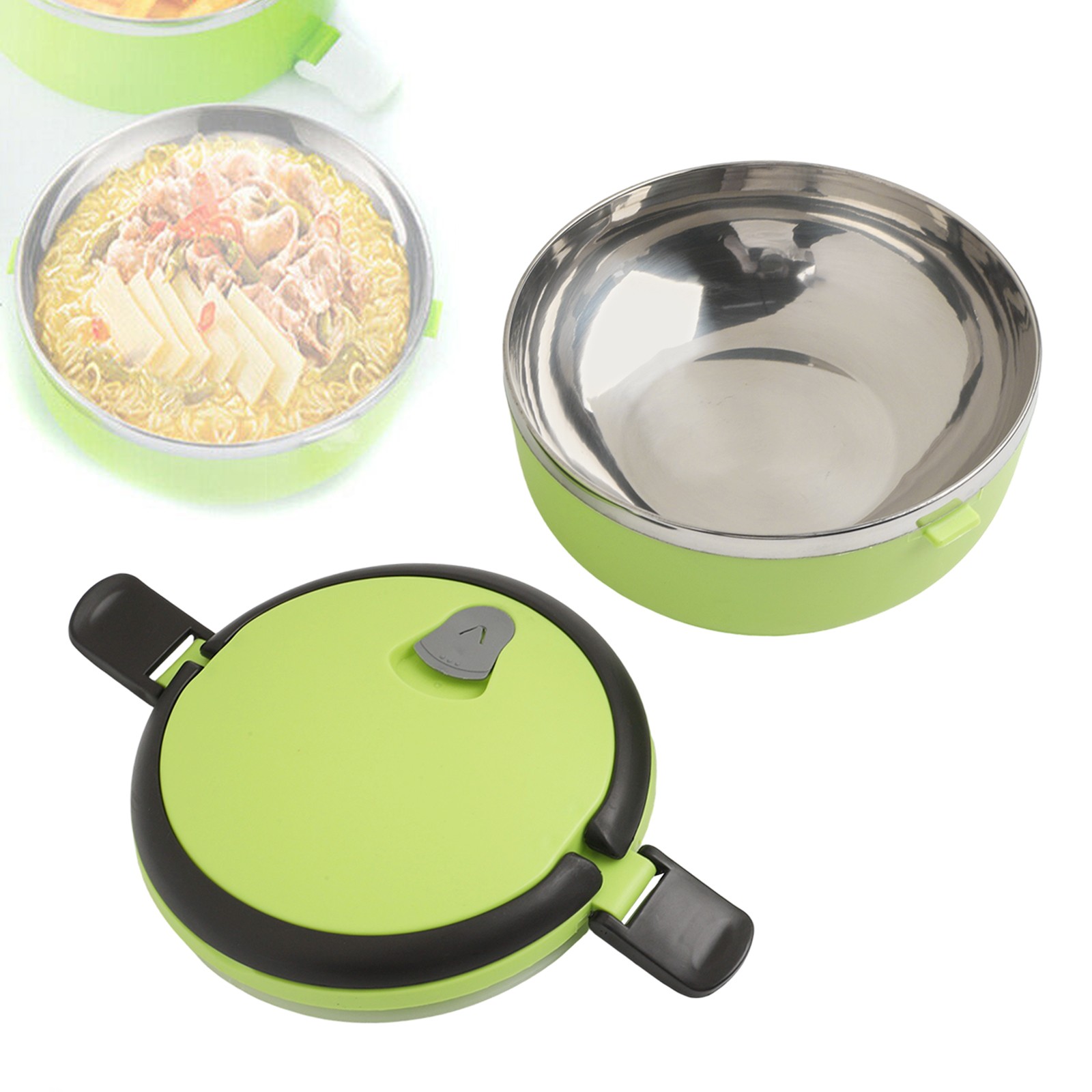 Thermal Lunch Box Insulated Warmer Food Noodles Container Round Storage Portable - Produktbild 7
