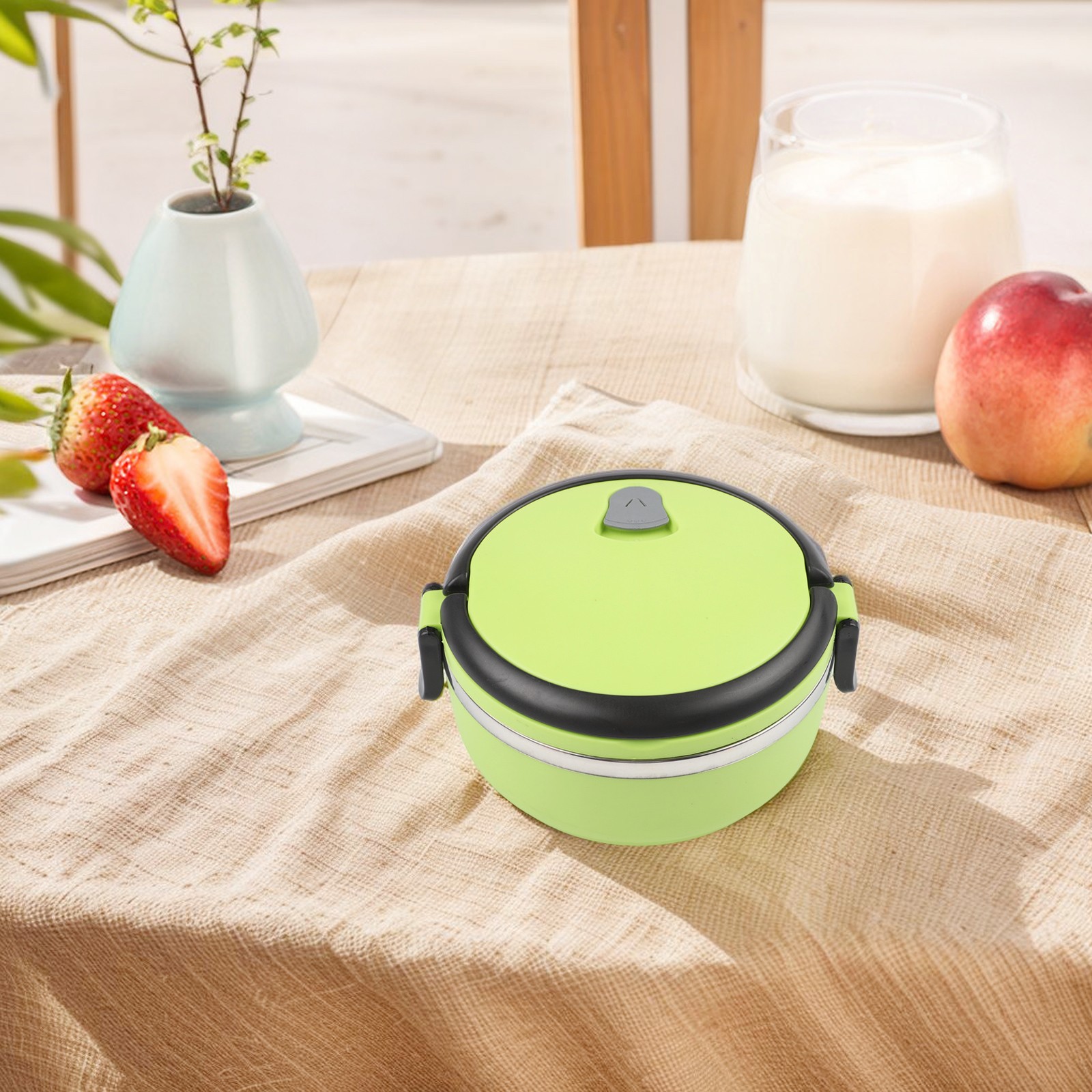 Thermal Lunch Box Insulated Warmer Food Noodles Container Round Storage Portable - Produktbild 2