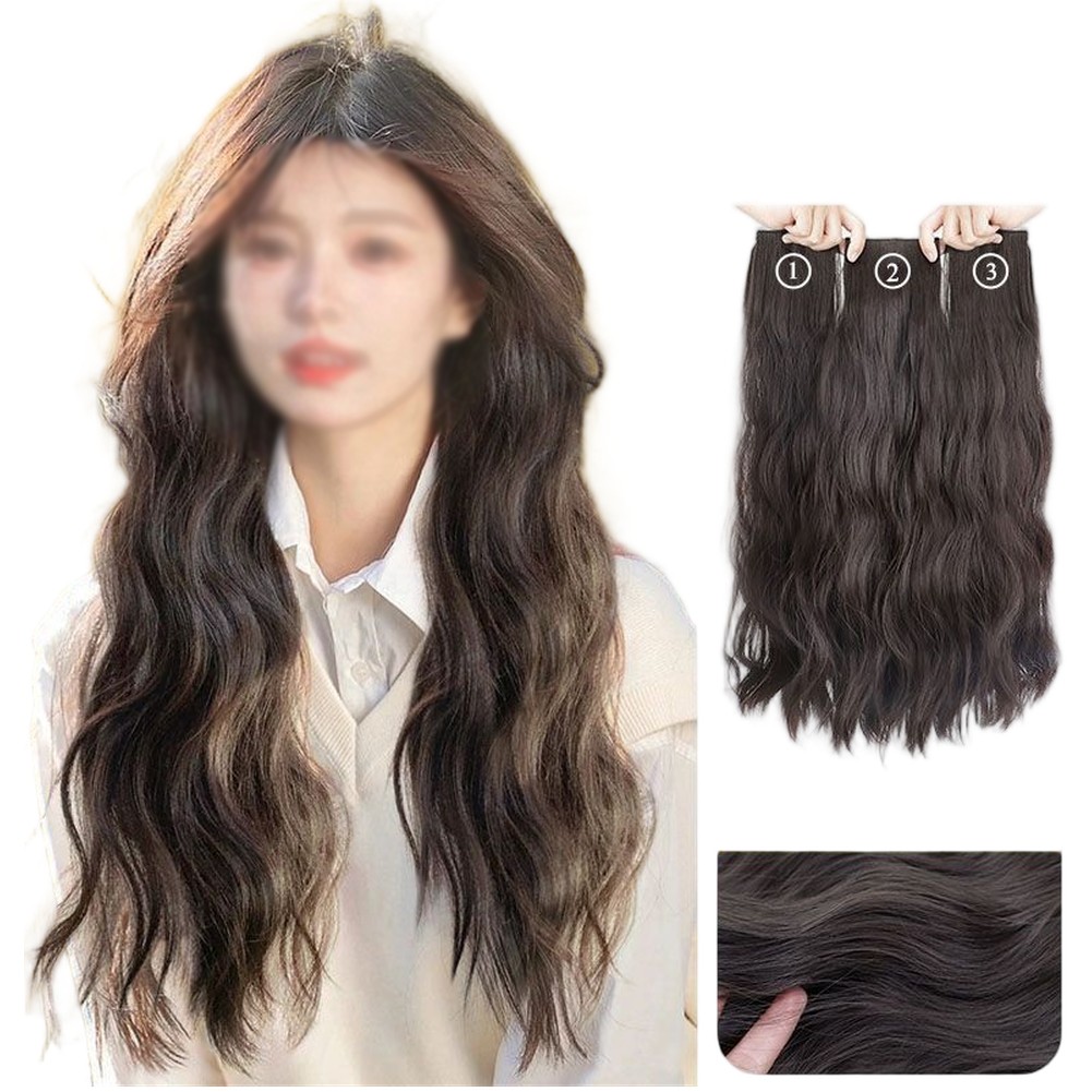 Water Wave Clip In Hair Extensions 3 Pieces For Full Head Coverage Human Hair - Picture 10 of 16