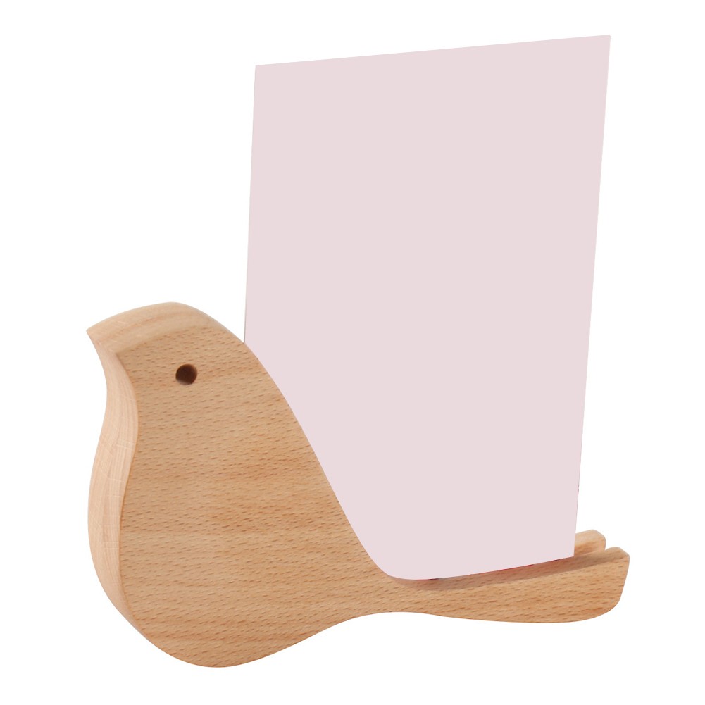 Natural Wood Bird Shaped Menu Holder Stand for Cafes and Restaurant Use