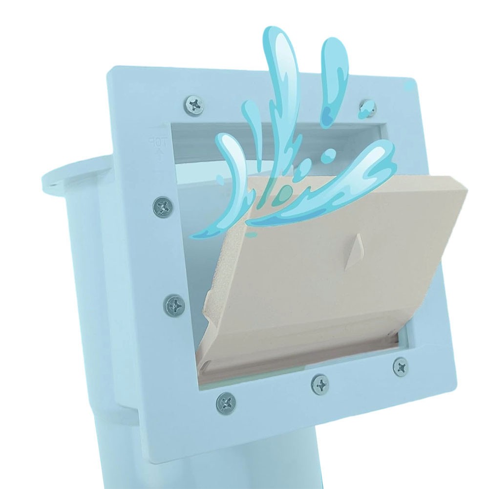 Weiße Ersatz-Skimmerklappe für oberirdische Pools mit zweipoliger Stabilität - Picture 16 of 18