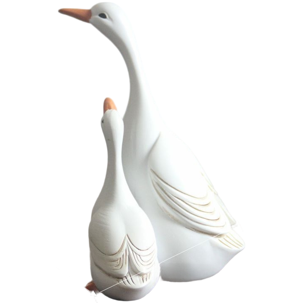 Outdoor Synthetic Resin Mother and Baby Duck Statue for Garden Decoration