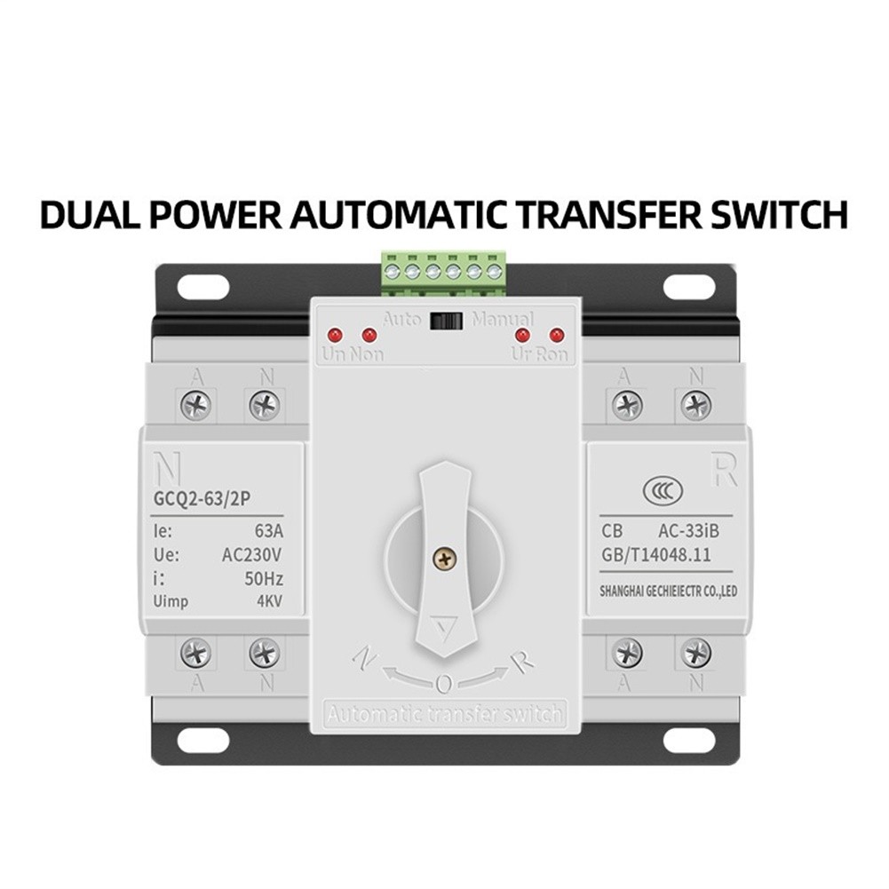 Dual Automatic Transfer Switch 2 Pole 4 Pole 63A CB AC230V AC400V 50Hz