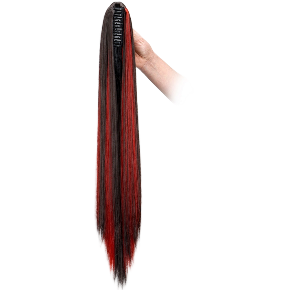 Synthetic Hair Ponytail Clip In Extension For For WIG 60cm Long Lasting Wear