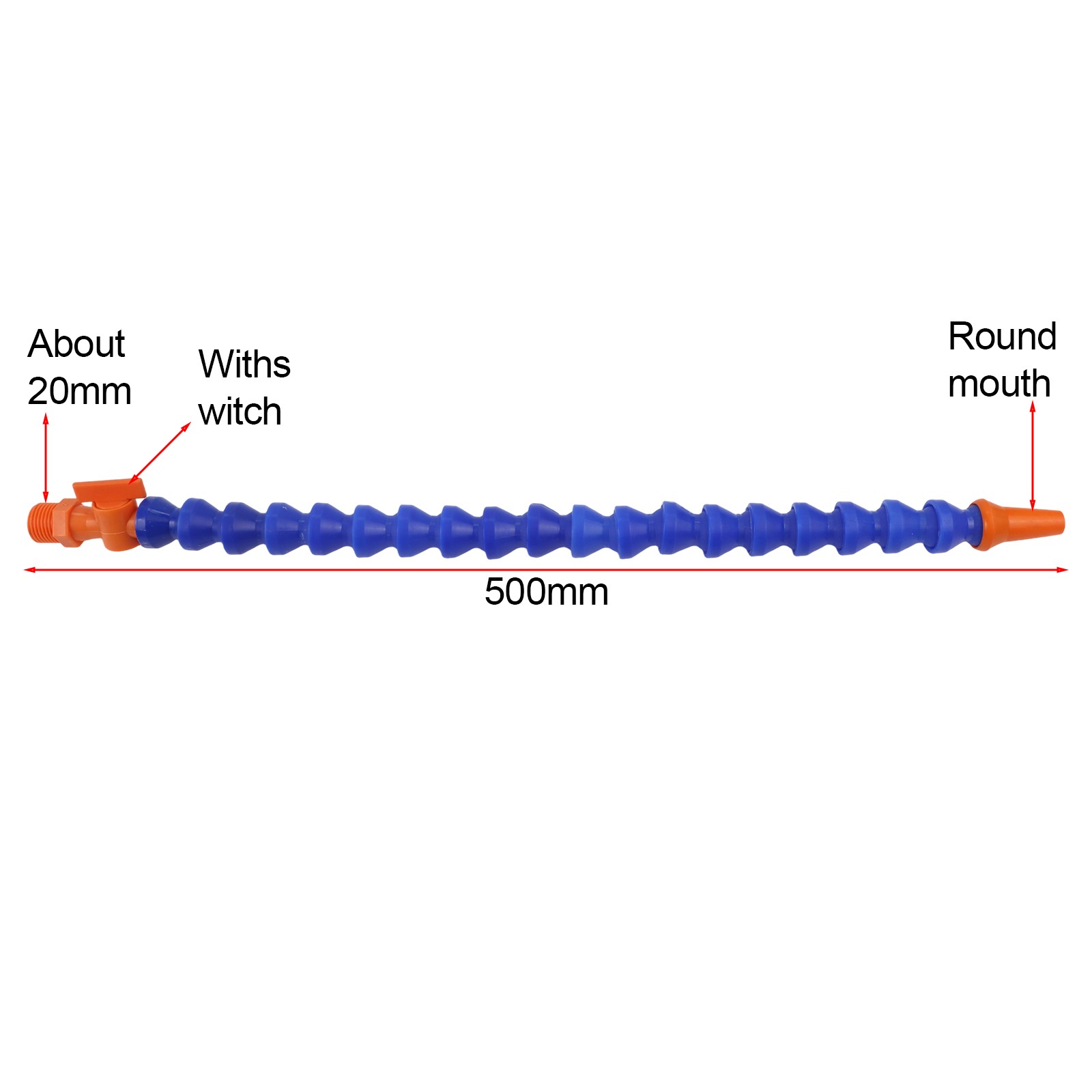 Interchangeable Nozzle Cooling Hose for BPS External Thread 14 in 38 in 12 in