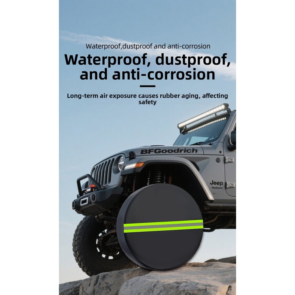 Car Tire Cover Waterproof with Reflective Safety Strips for RV and Truck Use - Picture 22 of 34