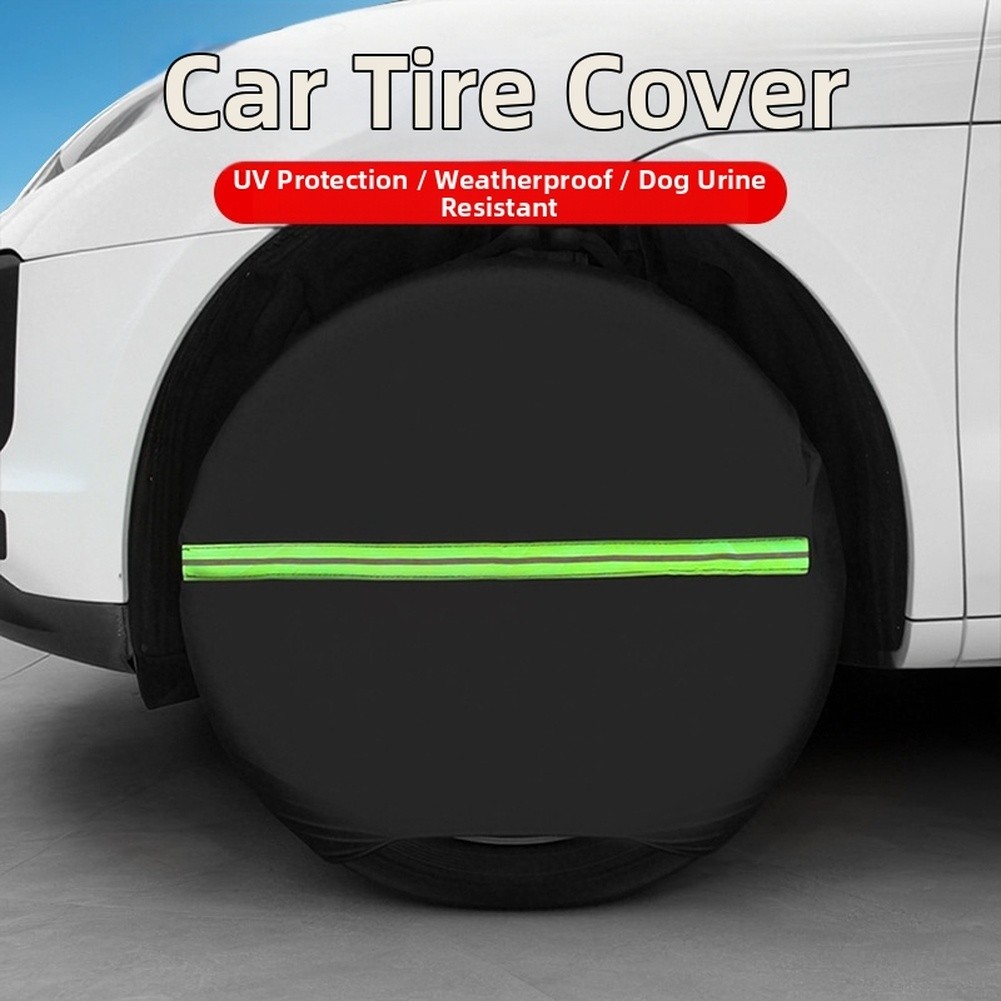 Car Tire Cover Waterproof with Reflective Safety Strips for RV and Truck Use - Picture 21 of 34