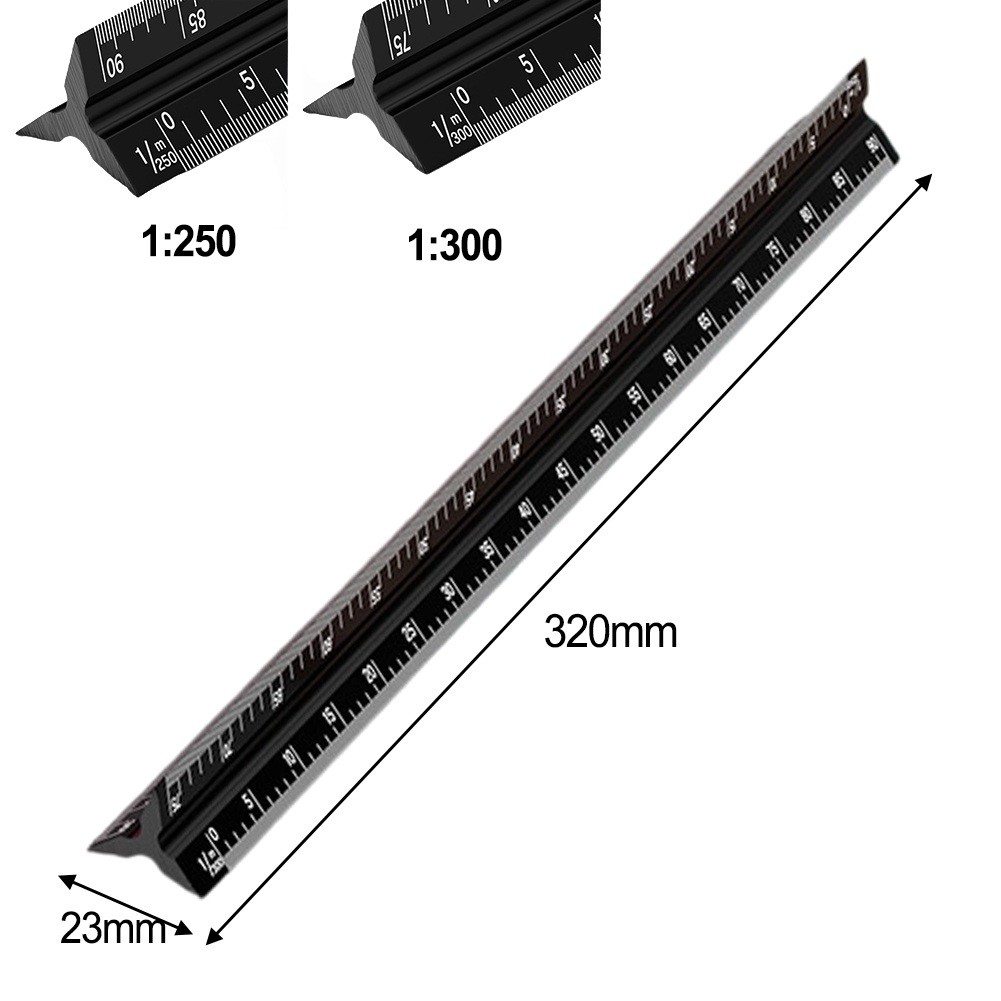 Engineer Scale Ruler Triangular Metal Aluminum Alloy for Drafting and Plans