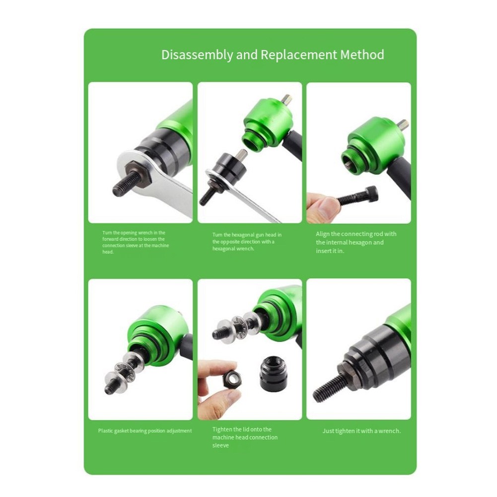 Electric Rivet Tool Adapter Kit for Effective Riveting with Drill or Ratchet