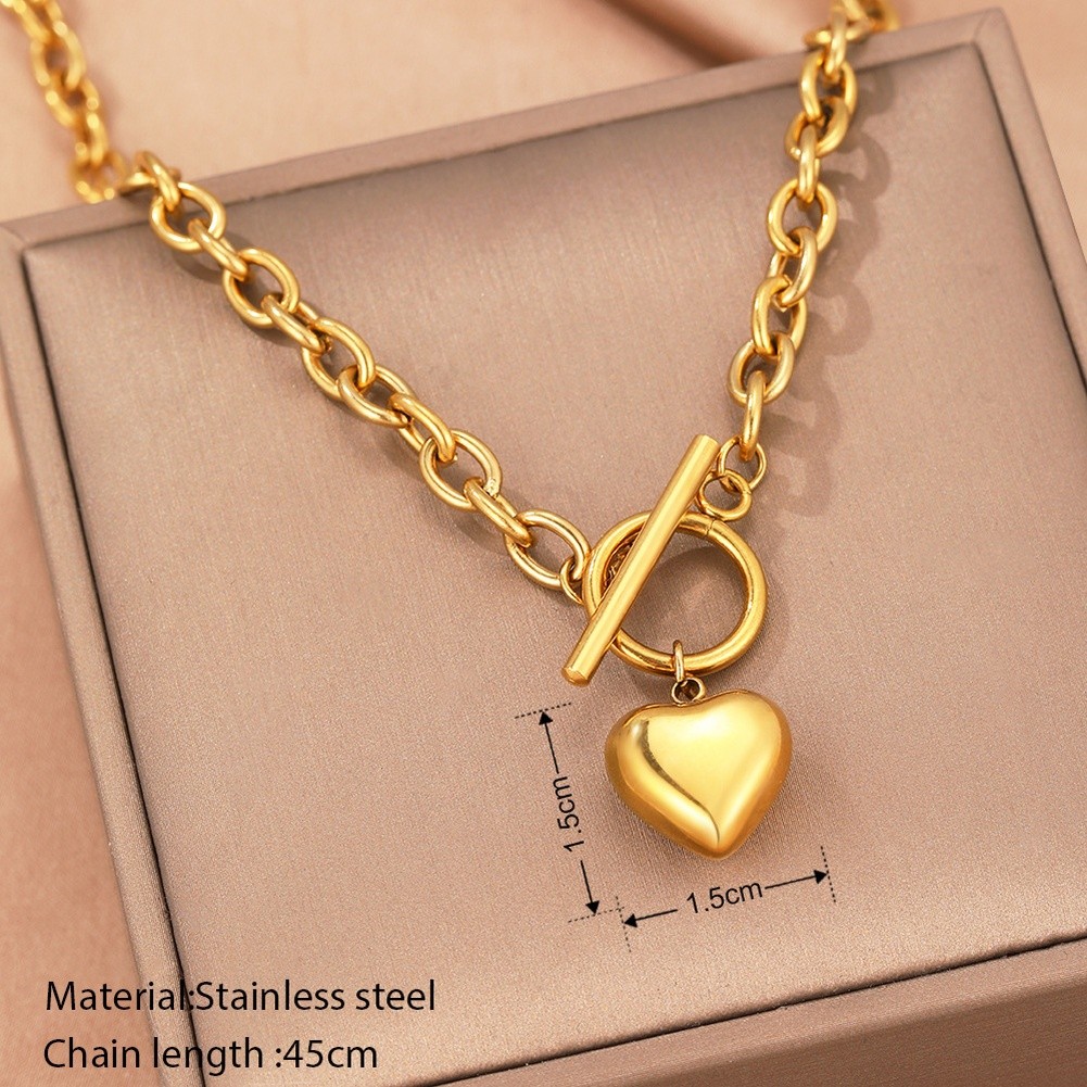 Stilvolles Schmuckset Herz Halskette Ohrringe Armband Edelstahl für Damen - Picture 16 of 17