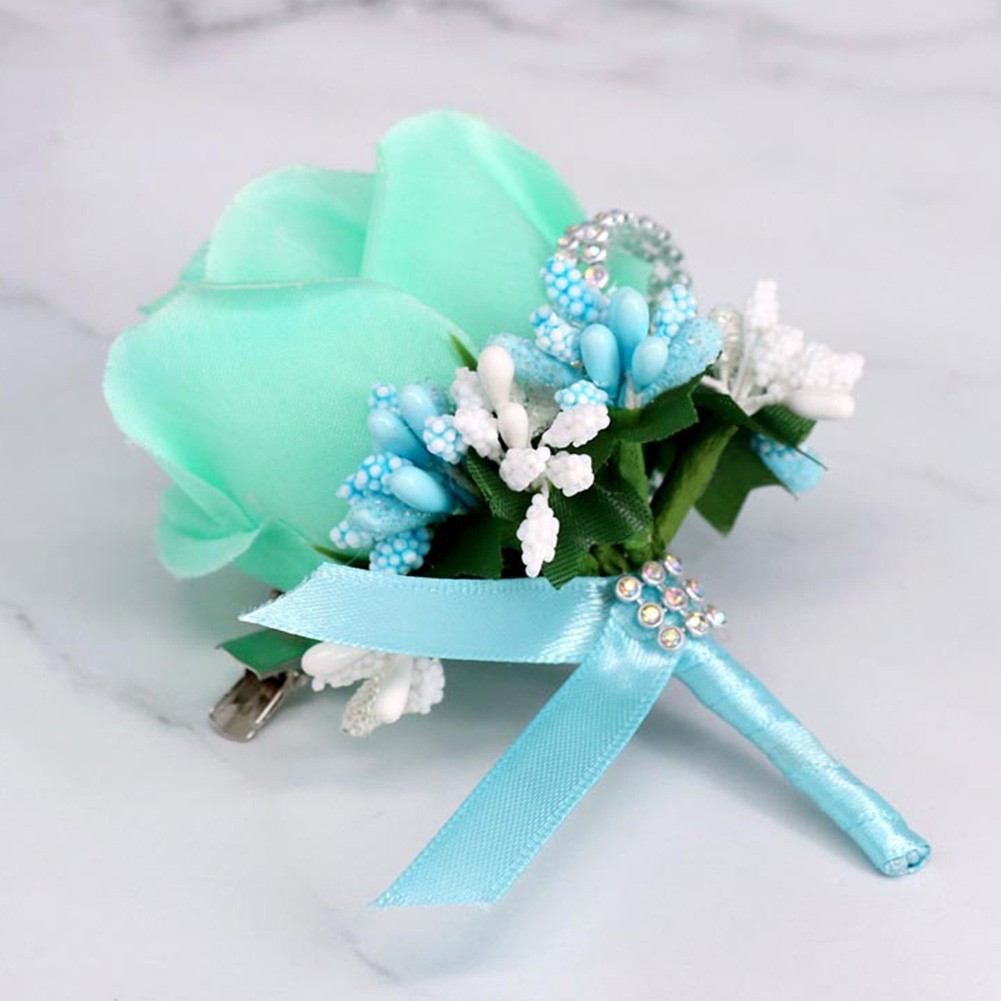 Set of 2 4 6 Wedding Corsages with Safety Pin Silk Ribbon Calla Lily Flowers