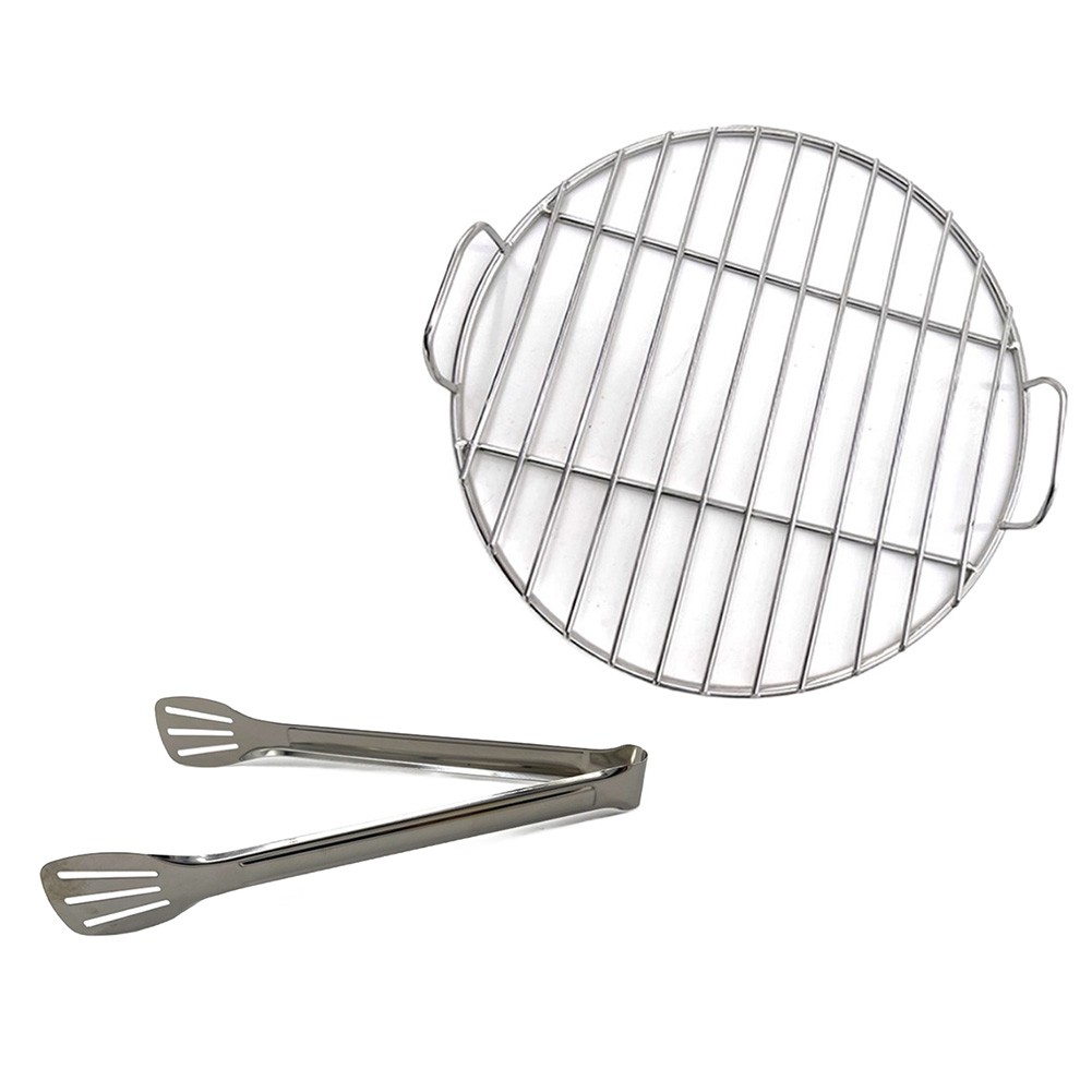 Round Stainless Steel Grill Mat with Clips for Indoor Outdoor BBQ Cooking