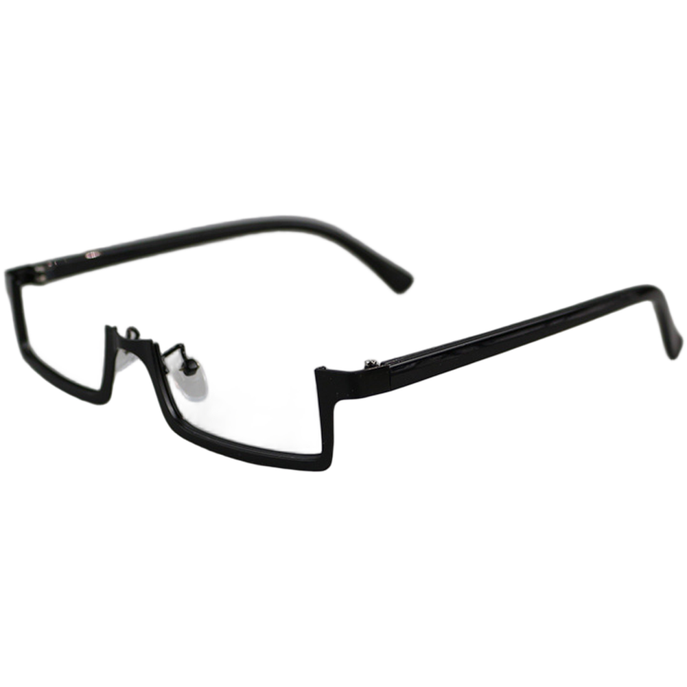 Women Square Half Frame Glasses No Lens Metal Frame Fashion And Comfort