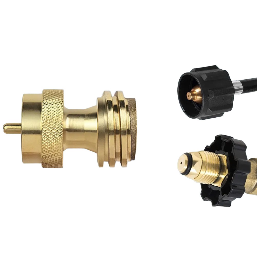 Conector de latón adaptador de tanque de propano de 1 lb a 20 lb para conexión de tanque de propano pequeño - Imagen 20 de 22