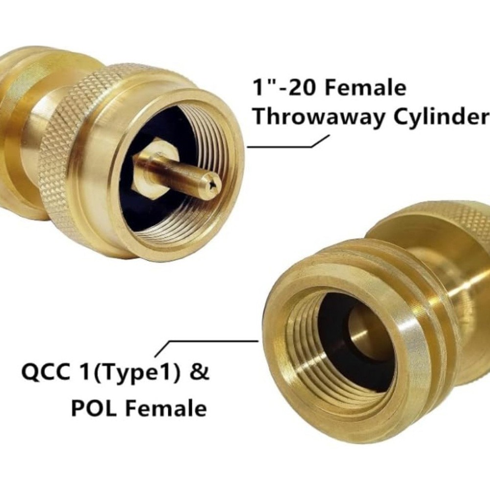 Conector de latón adaptador de tanque de propano de 1 lb a 20 lb para conexión de tanque de propano pequeño - Imagen 21 de 22