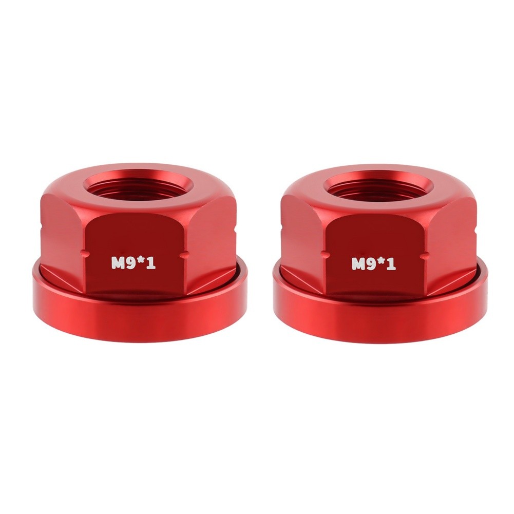 Bike Hub Nuts Aluminum Alloy M9x1 0 2PCS for Fixed Gear and For Folding Bikes