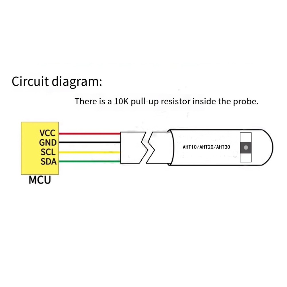 Temperature Humidity Sensor AHT30 with Wire for I2C Communication