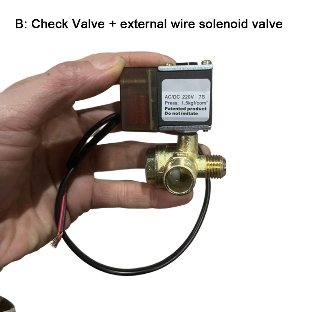 Air Compressor Pump Solenoid Valve with Check Valve Bleed Valve Cast Aluminum
