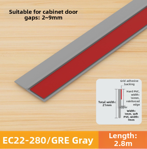 Flexible PVC Schranktürdichtung Leiste Lückenfüller für Garderobe Schallschutz - Bild 20 von 23