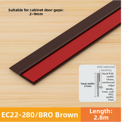 Flexible PVC Schranktürdichtung Leiste Lückenfüller für Garderobe Schallschutz - Bild 18 von 23