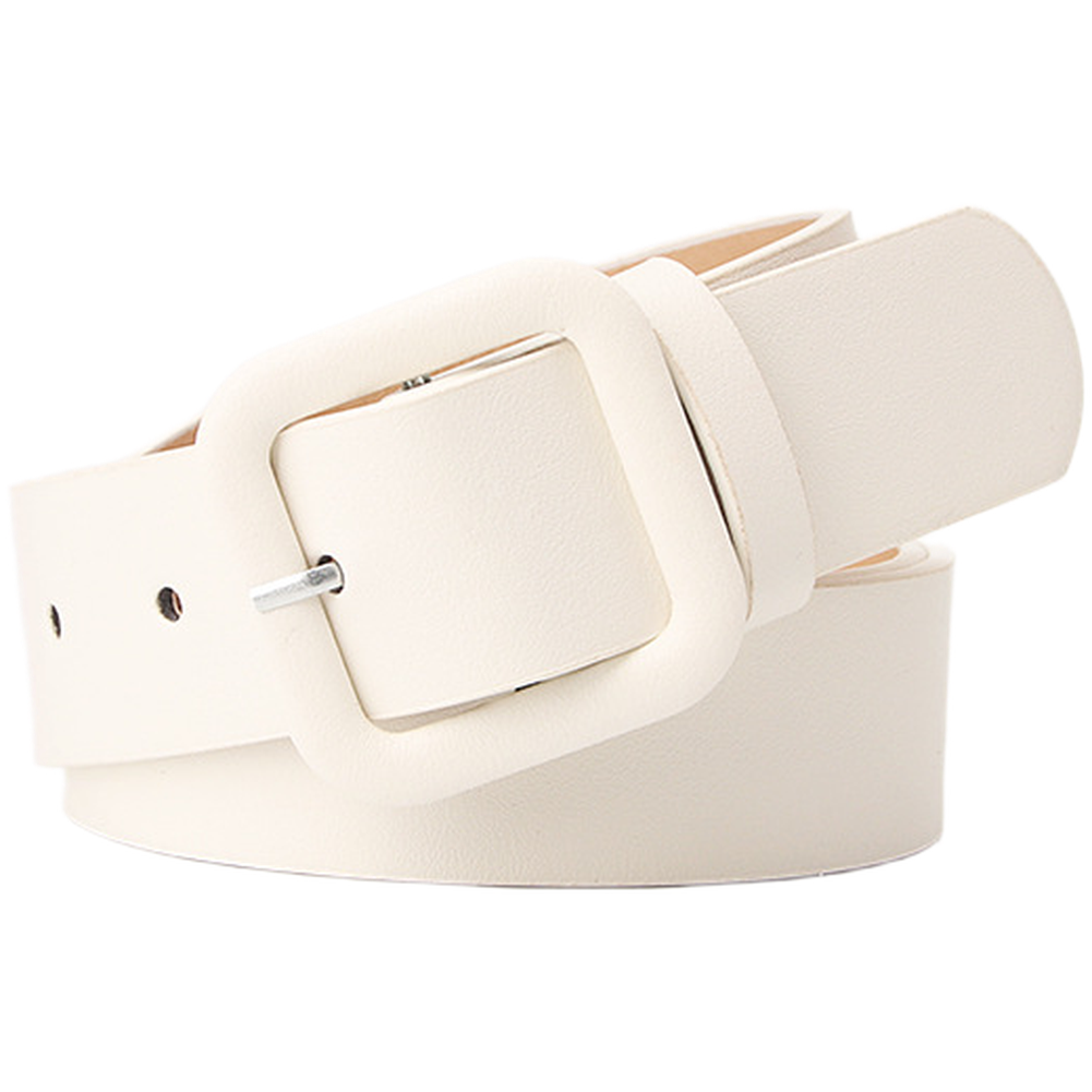 Women Minimalist Square Buckle Candy Color Belt Fashion Elegant Waistband - Picture 17 of 24