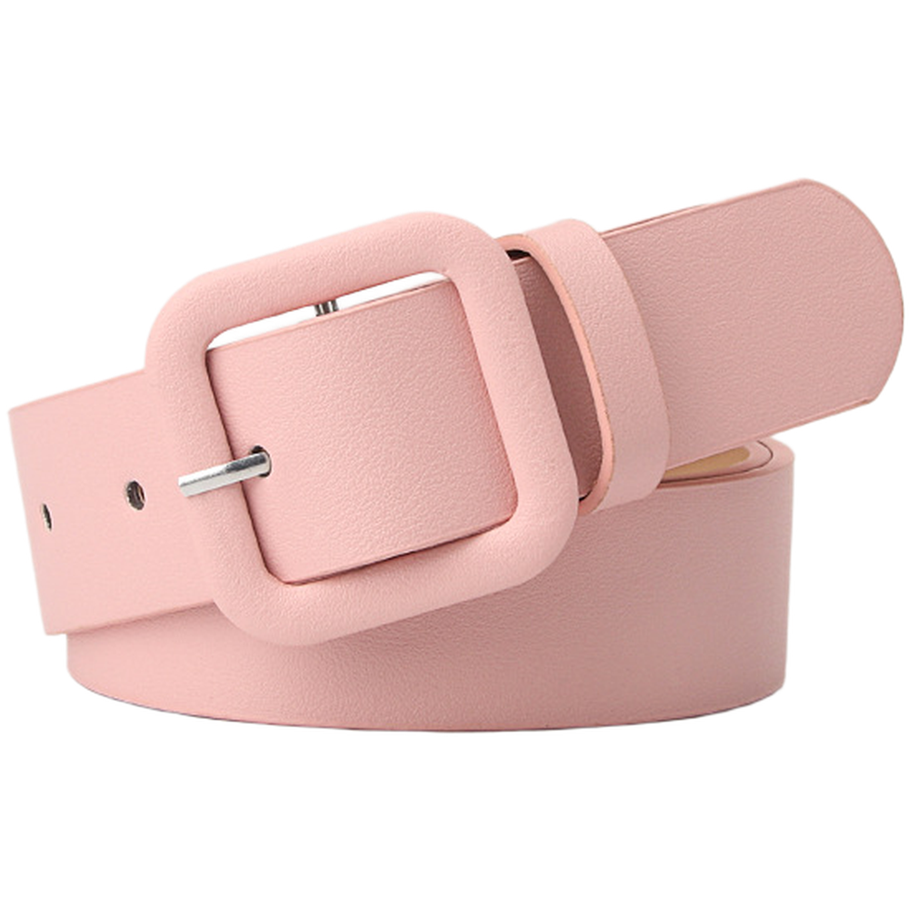 Women Minimalist Square Buckle Candy Color Belt Fashion Elegant Waistband - Picture 24 of 24