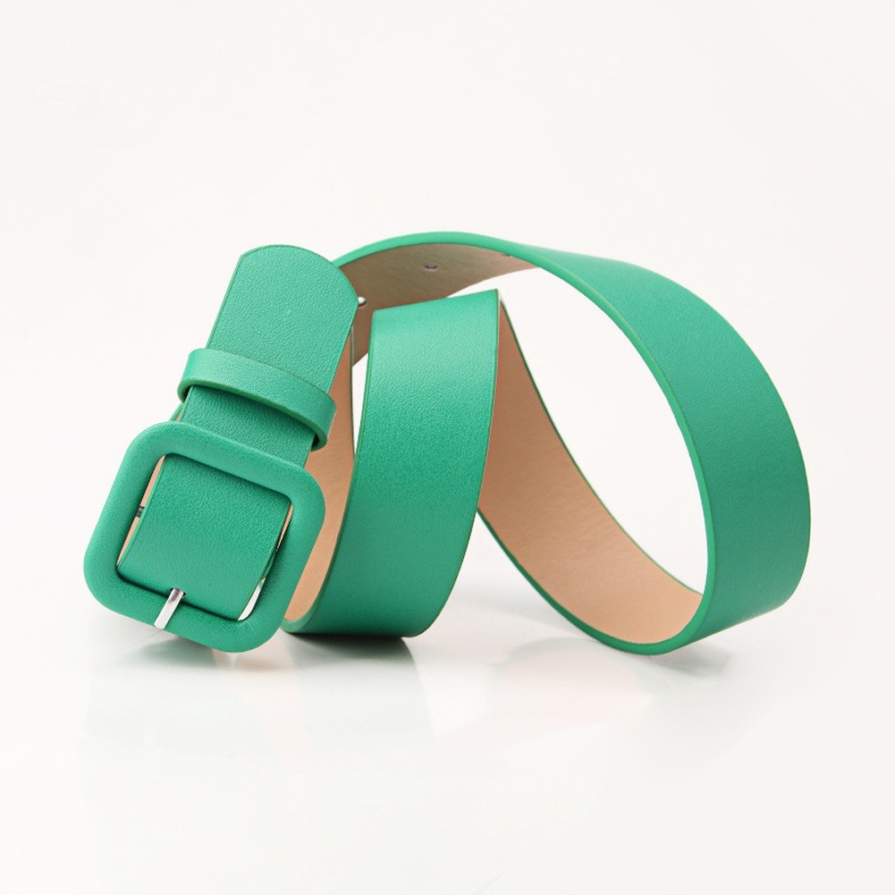 Women Minimalist Square Buckle Candy Color Belt Fashion Elegant Waistband - Picture 21 of 24