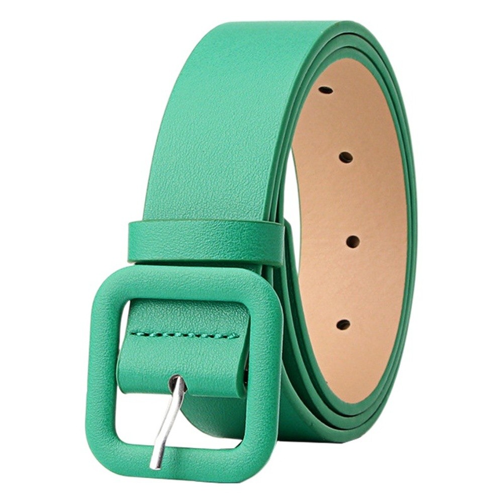 Women Minimalist Square Buckle Candy Color Belt Fashion Elegant Waistband - Picture 22 of 24