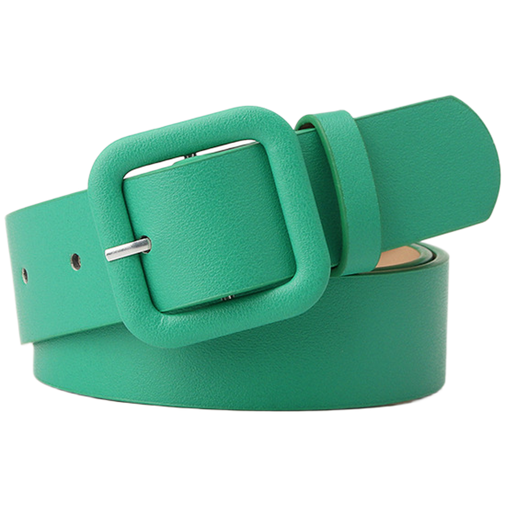 Women Minimalist Square Buckle Candy Color Belt Fashion Elegant Waistband - Picture 20 of 24