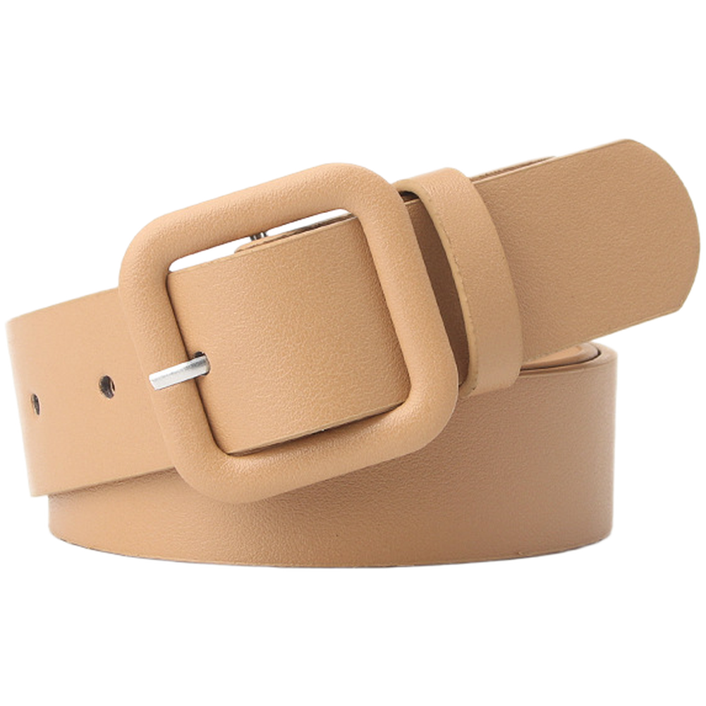 Women Minimalist Square Buckle Candy Color Belt Fashion Elegant Waistband - Picture 19 of 24