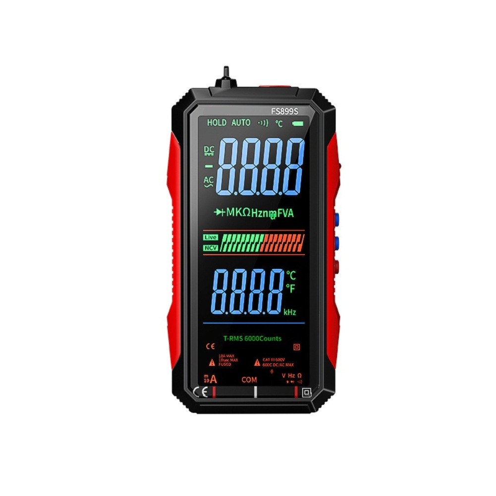 Digital Multimeter FS899S with Auto Ranging and For Rechargeable Battery USB C