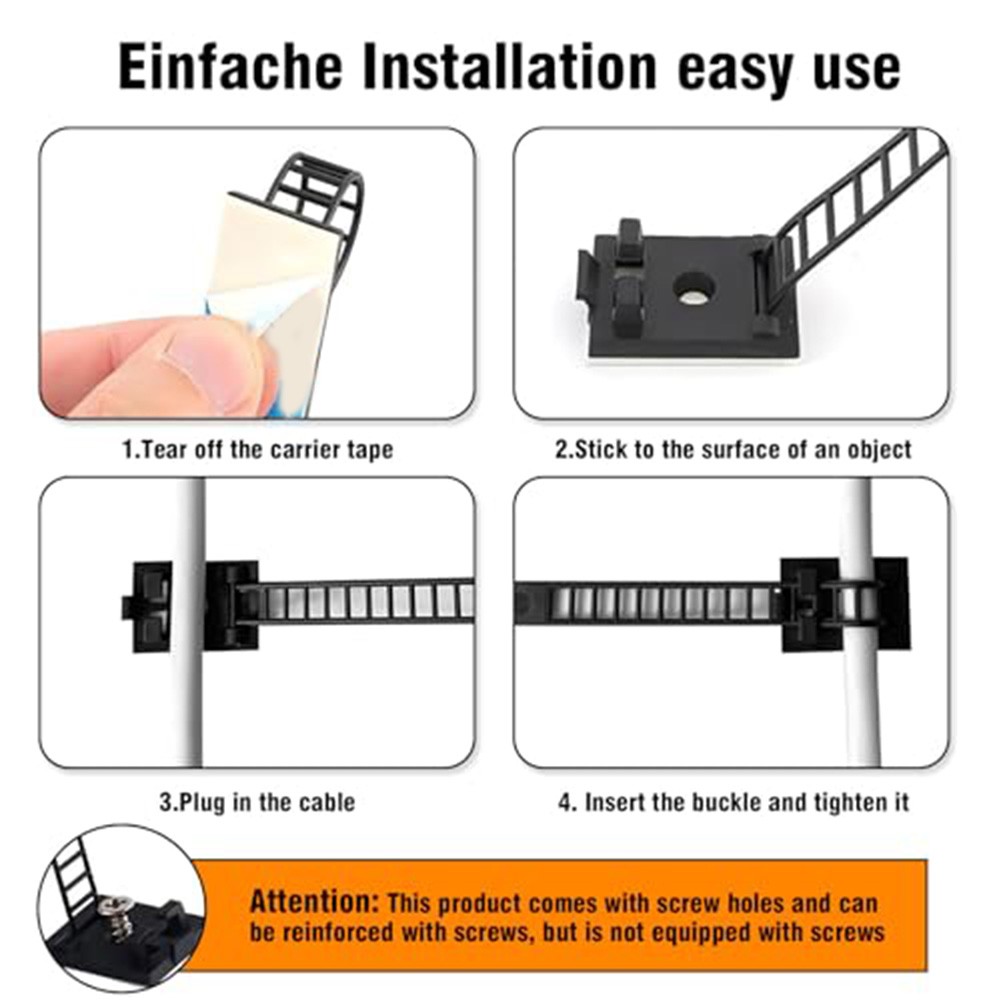 Reusable Adjustable Cable Clips and Ties with Strong Adhesion for Cable Control - Picture 32 of 34