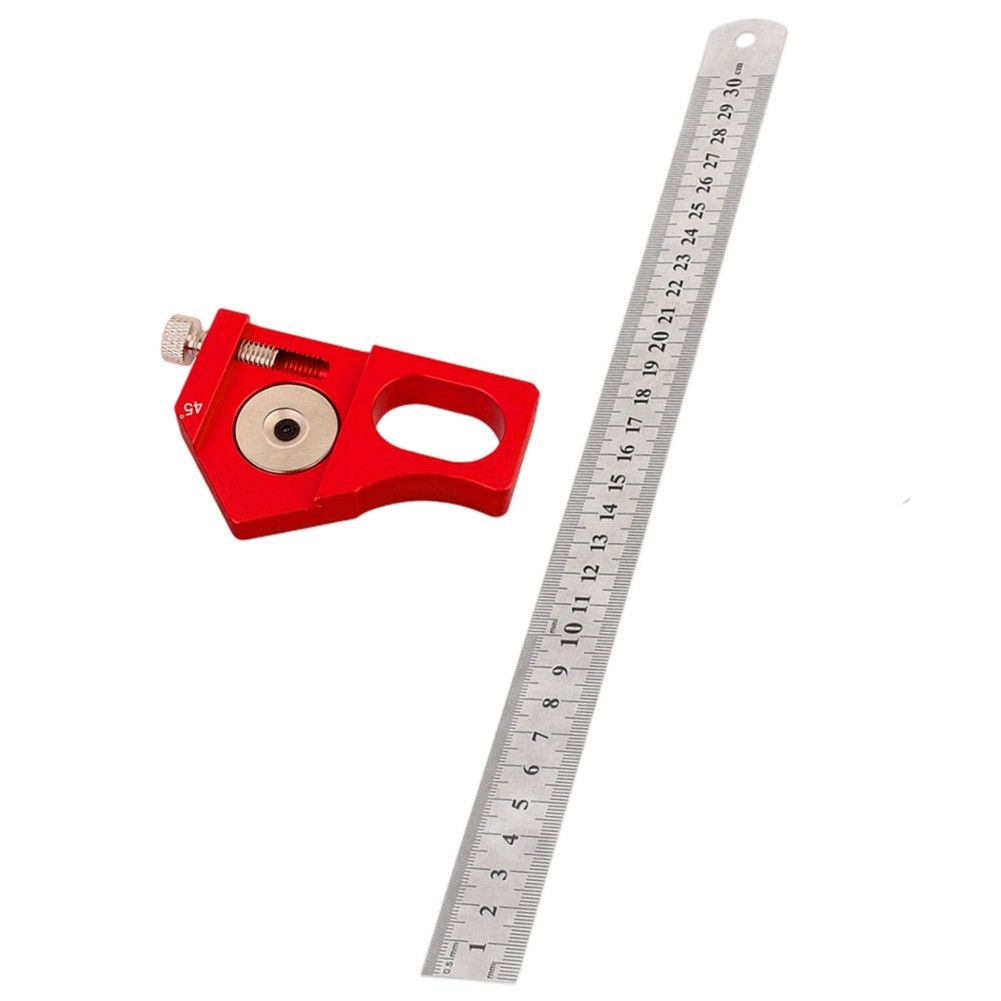 Woodworking Steel Ruler Positioning Block with Angle Scriber and Center Finder - Picture 18 of 23