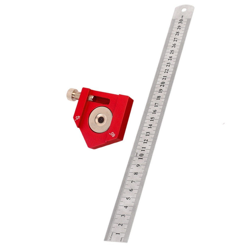 Woodworking Steel Ruler Positioning Block with Angle Scriber and Center Finder - Picture 11 of 23
