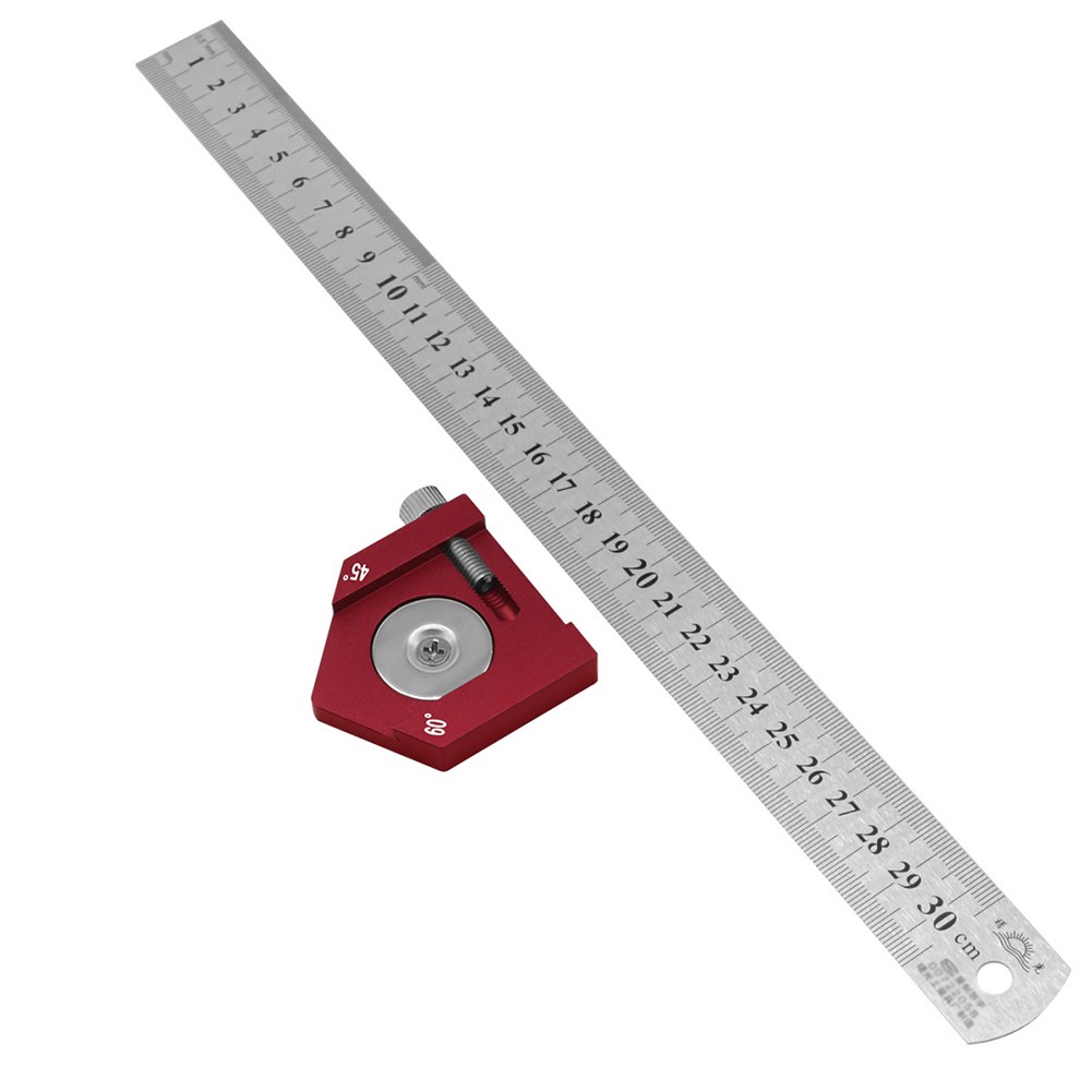Woodworking Steel Ruler Positioning Block with Angle Scriber and Center Finder - Picture 15 of 23