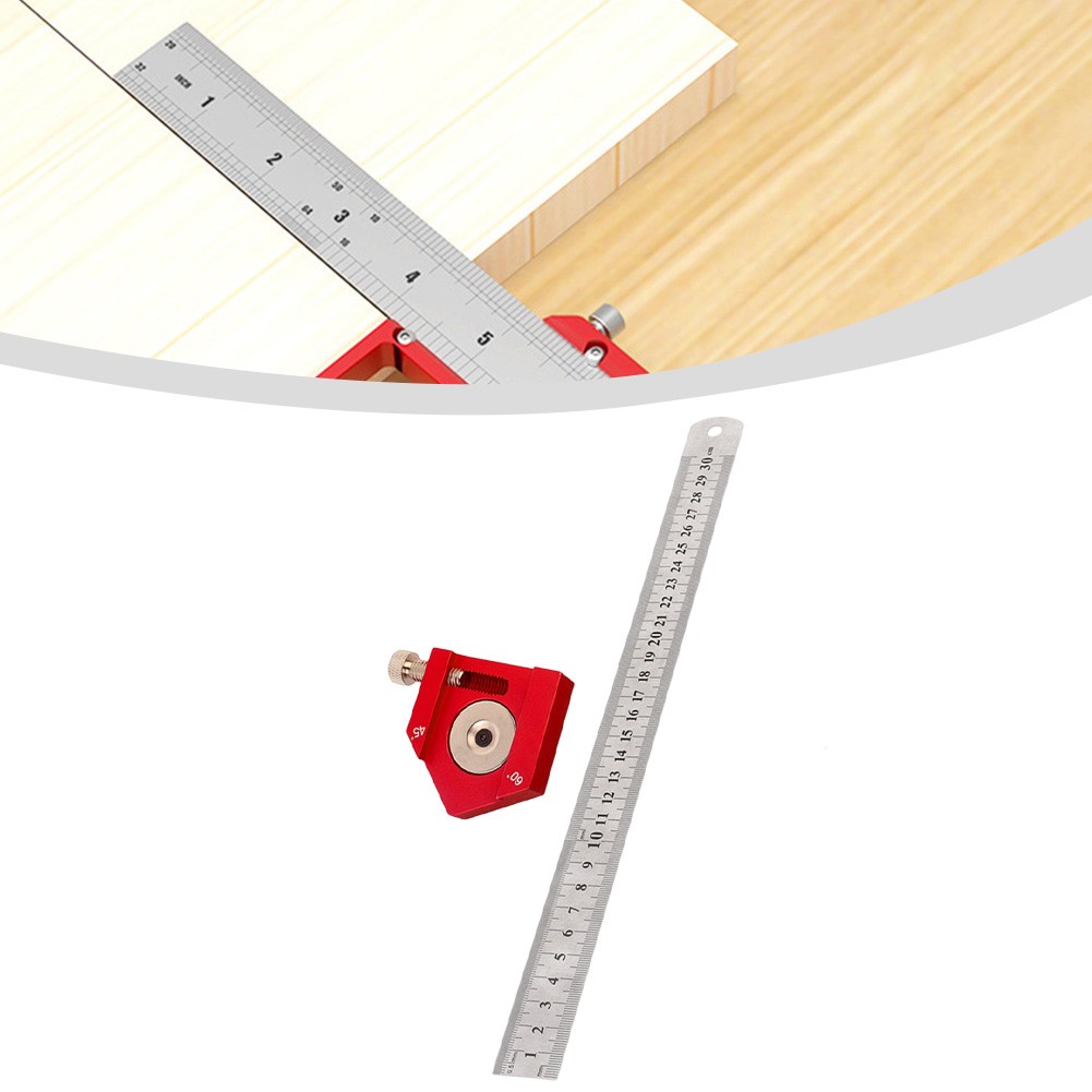 Woodworking Steel Ruler Positioning Block with Angle Scriber and Center Finder - Picture 13 of 23