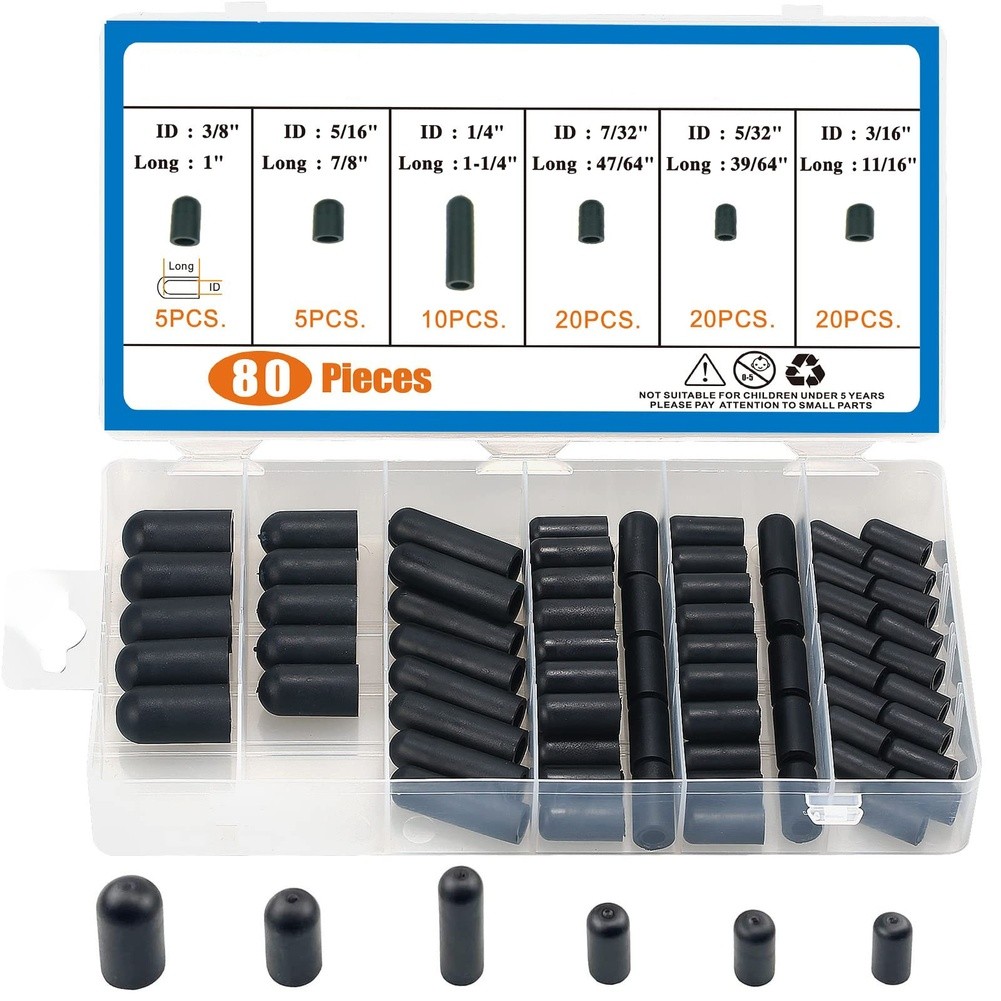 80/160PCS Vacuum Cap Assortment Set Intake Rubber Vacuum Lines Carburetor Kit
