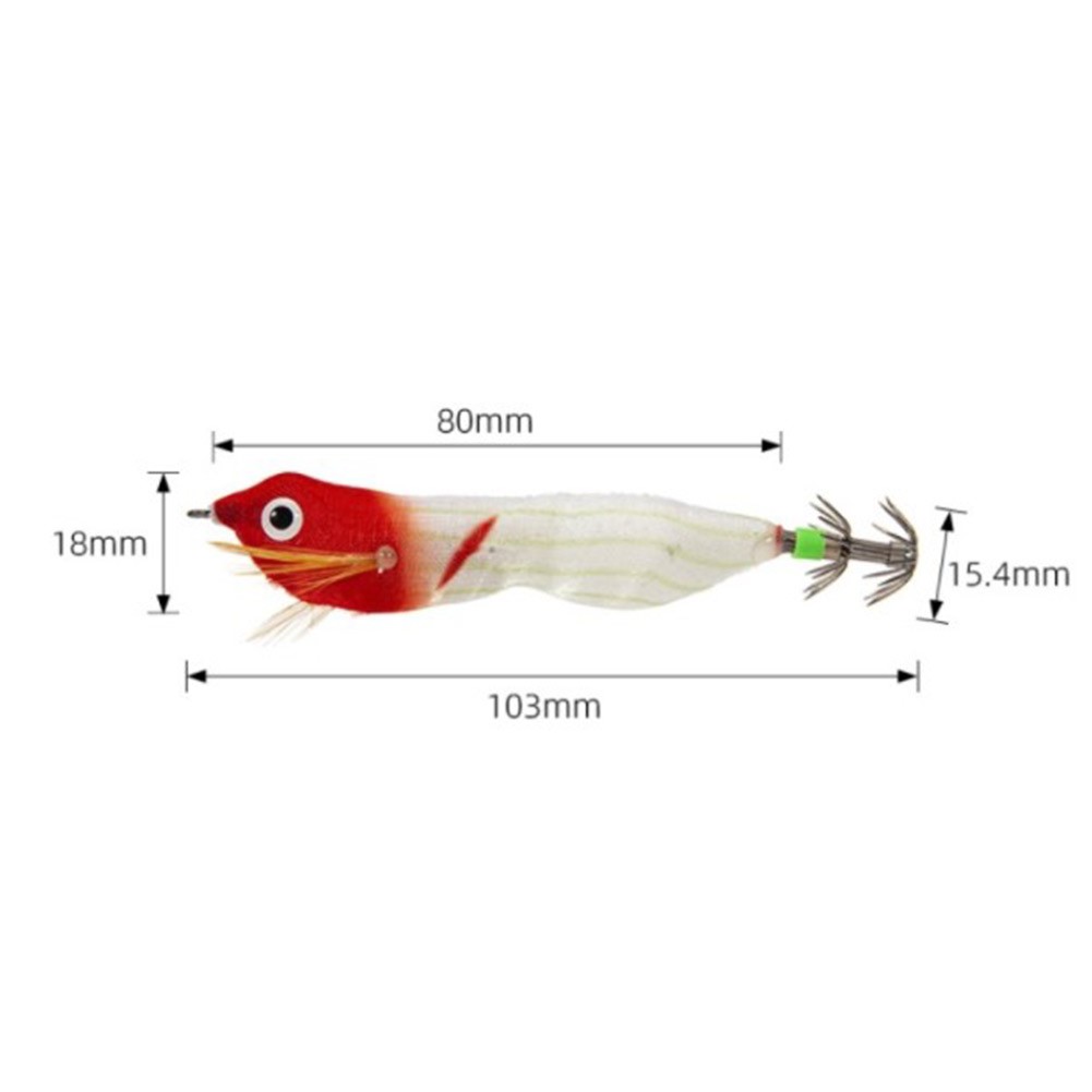 Calamari LED Luminoso Jig 8cm con Doppio Gancio per Ombrello per Pesca Eging - Foto 16 di 16