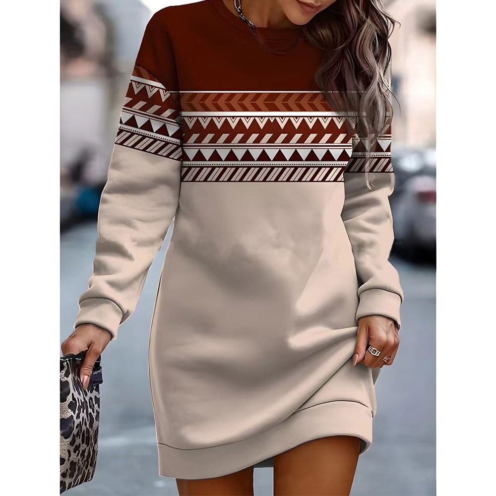 Printed Long Sleeve Round Neck Sweatshirt Suitable for Holiday and Daily Use - Picture 7 of 9