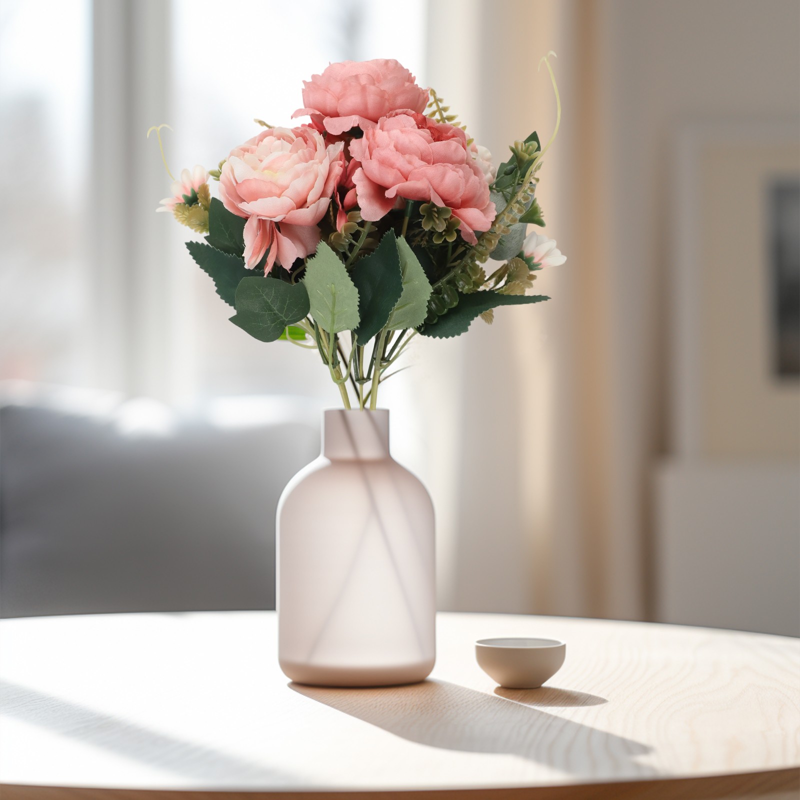 Faux Peony and Rose Bouquet Enhance Your Interior with Seasonal Floral Beauty