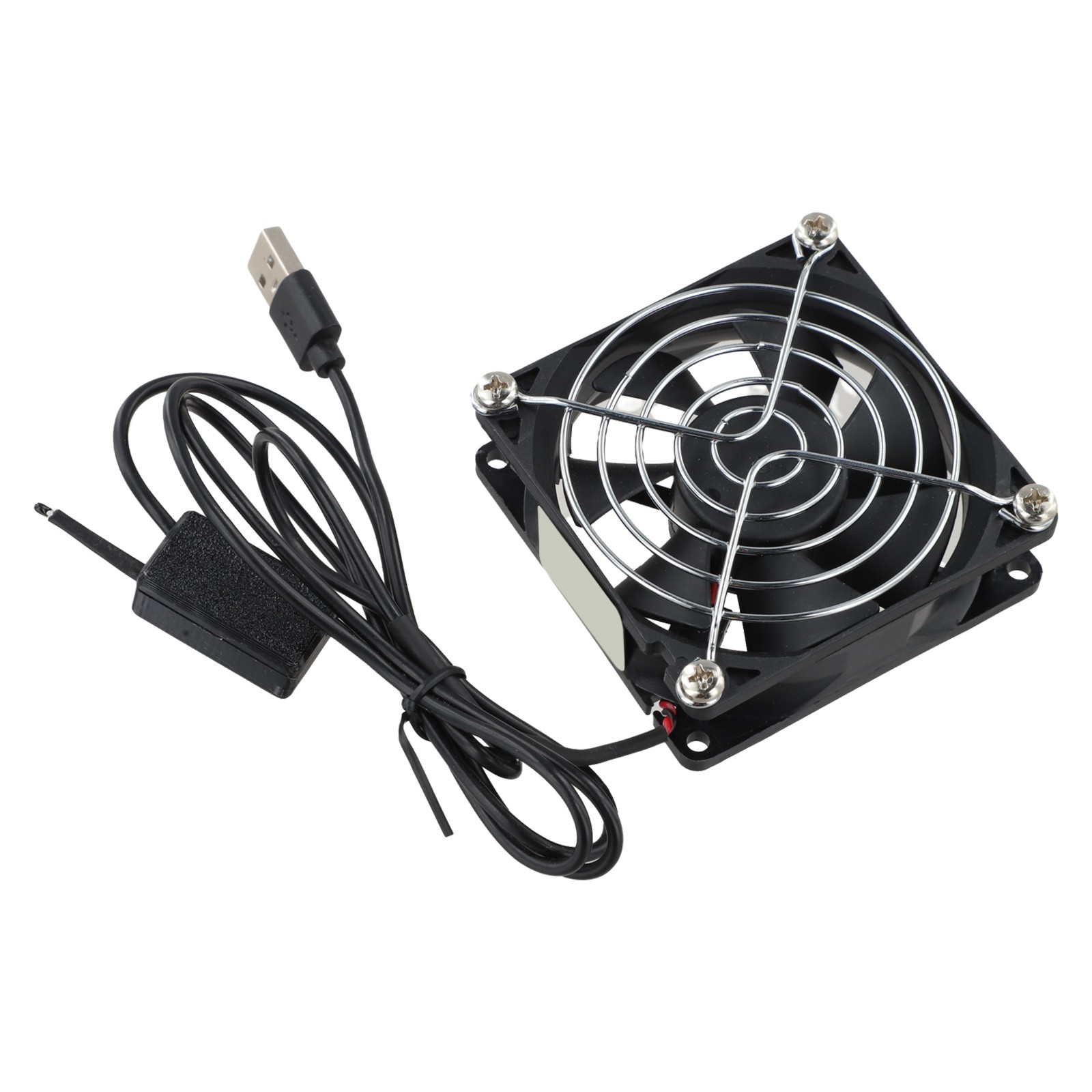 USB Powered 8cm Cooling Fan with Adjustable Thermostat for Electronics
