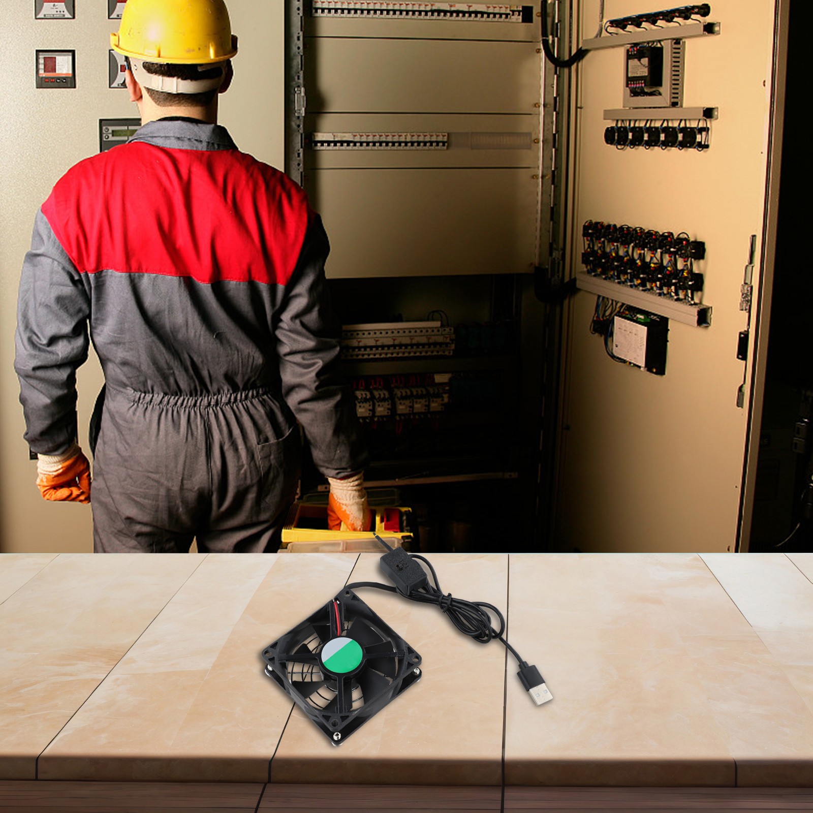 USB Powered 8cm Cooling Fan with Adjustable Thermostat for Electronics