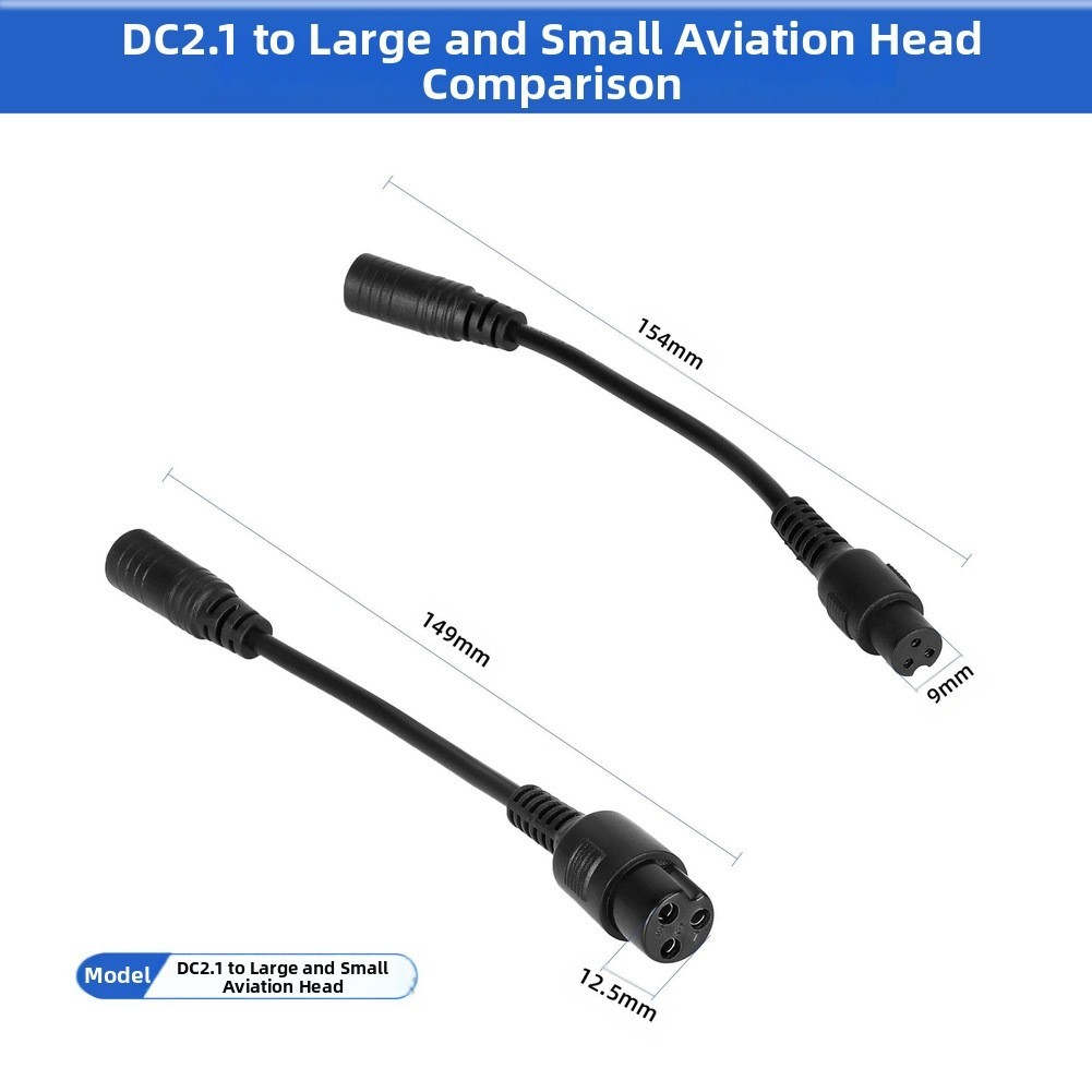 Charger Adapter Cable for DC2 1 to DC2 5 with Dual Aviation Connector Sizes - Picture 10 of 19