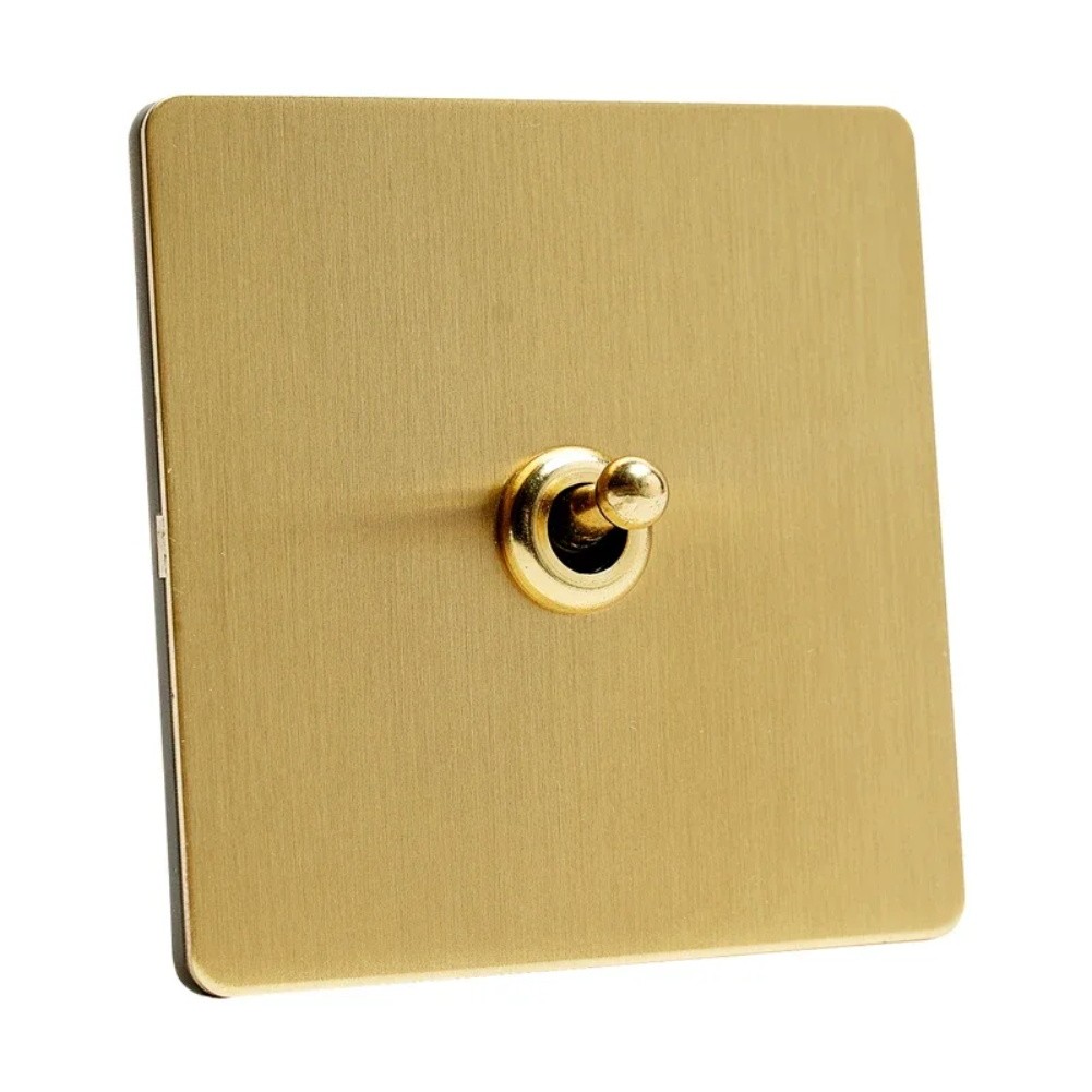 Concealed for TOGGLE Switch Matte Gold Brushed Stainless Steel Panel 86 Type