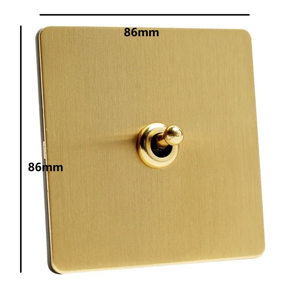 Concealed for TOGGLE Switch Matte Gold Brushed Stainless Steel Panel 86 Type