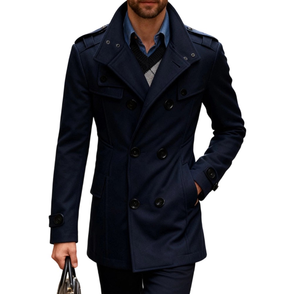 Business Style Coat Double Breasted Jacket 5% Spandex 95