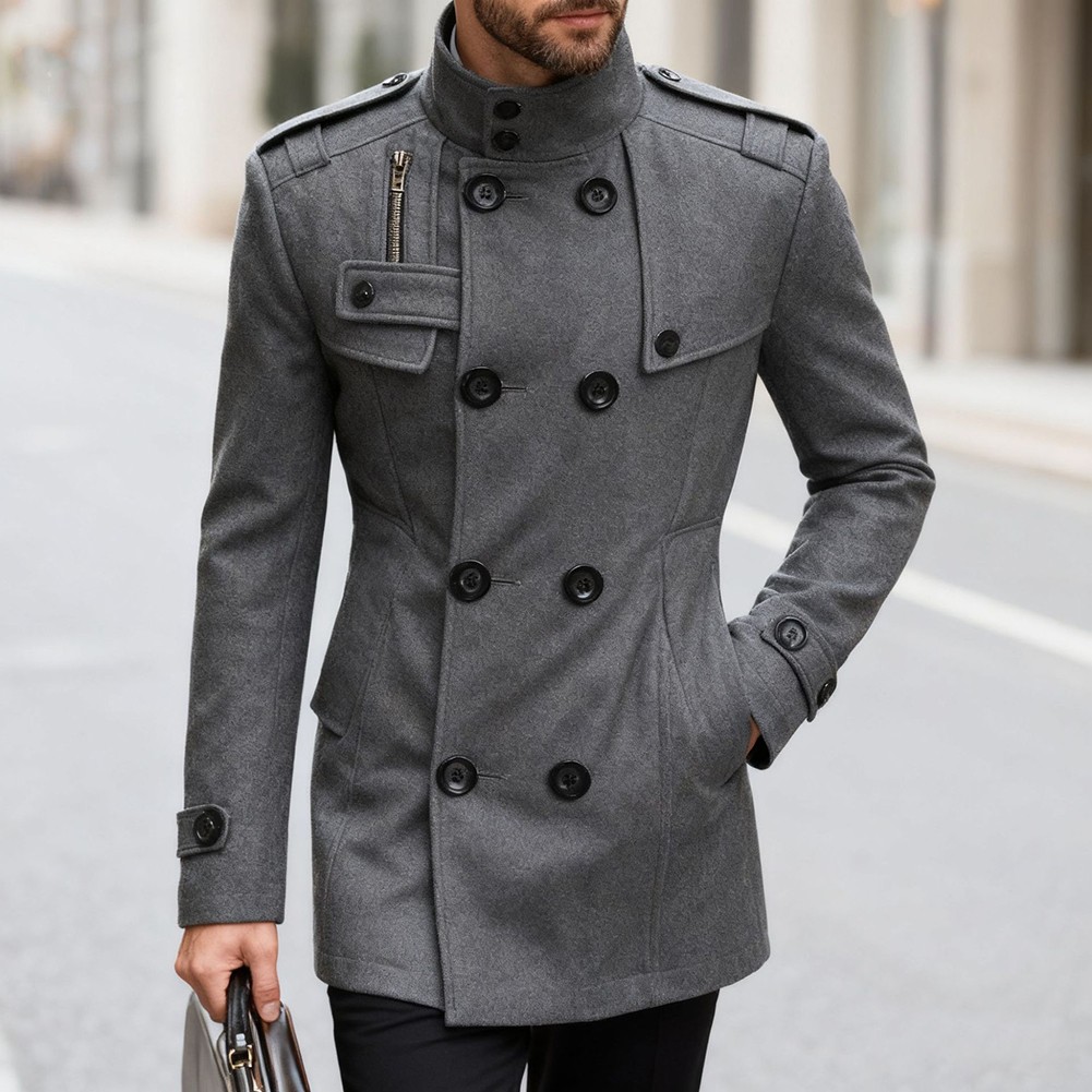 Double Breasted Jacket 5% Spandex 95% Polyester Long Sleeve