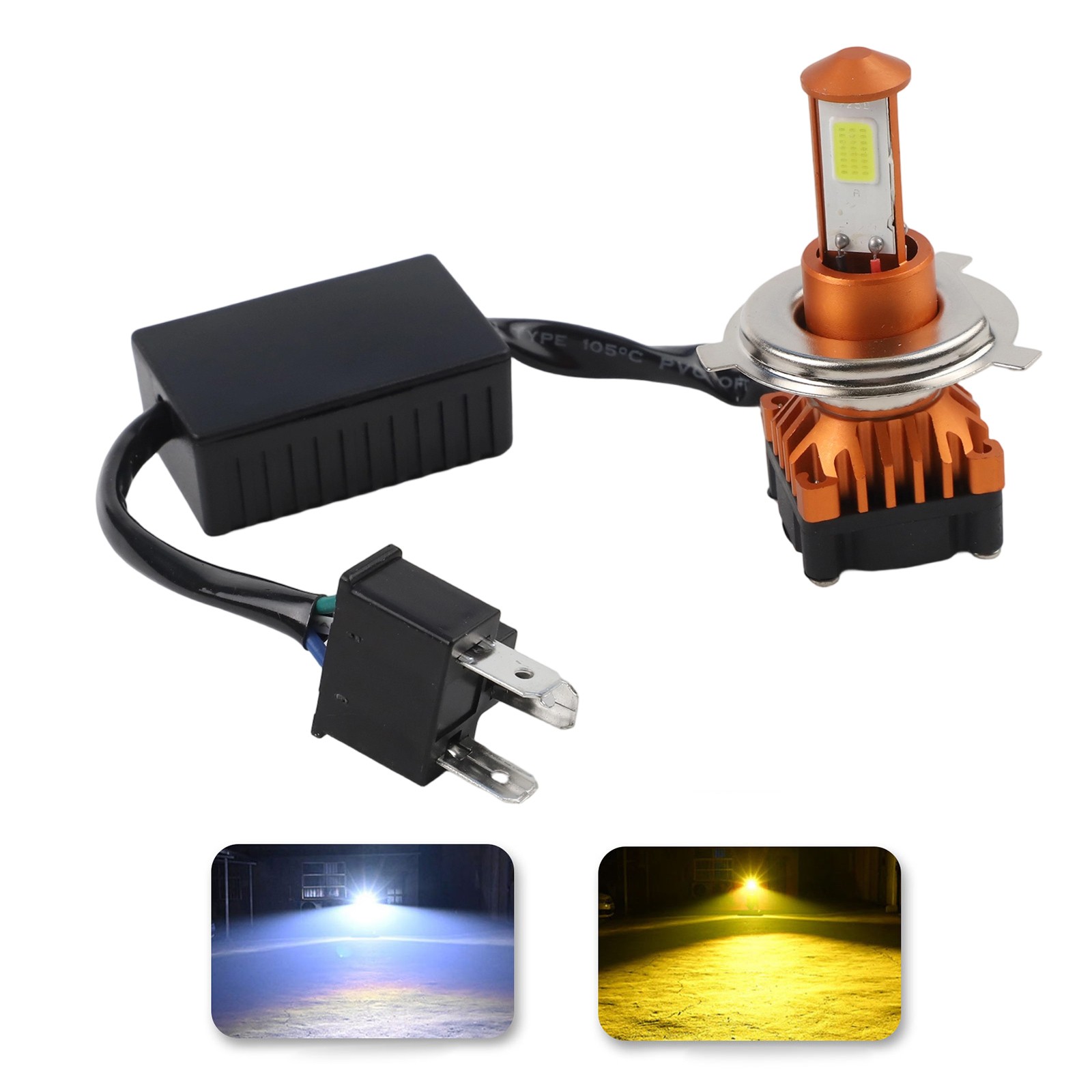 LED Headlights H4 for Motorcycles Spotlights with 50000 Hours Lifespan