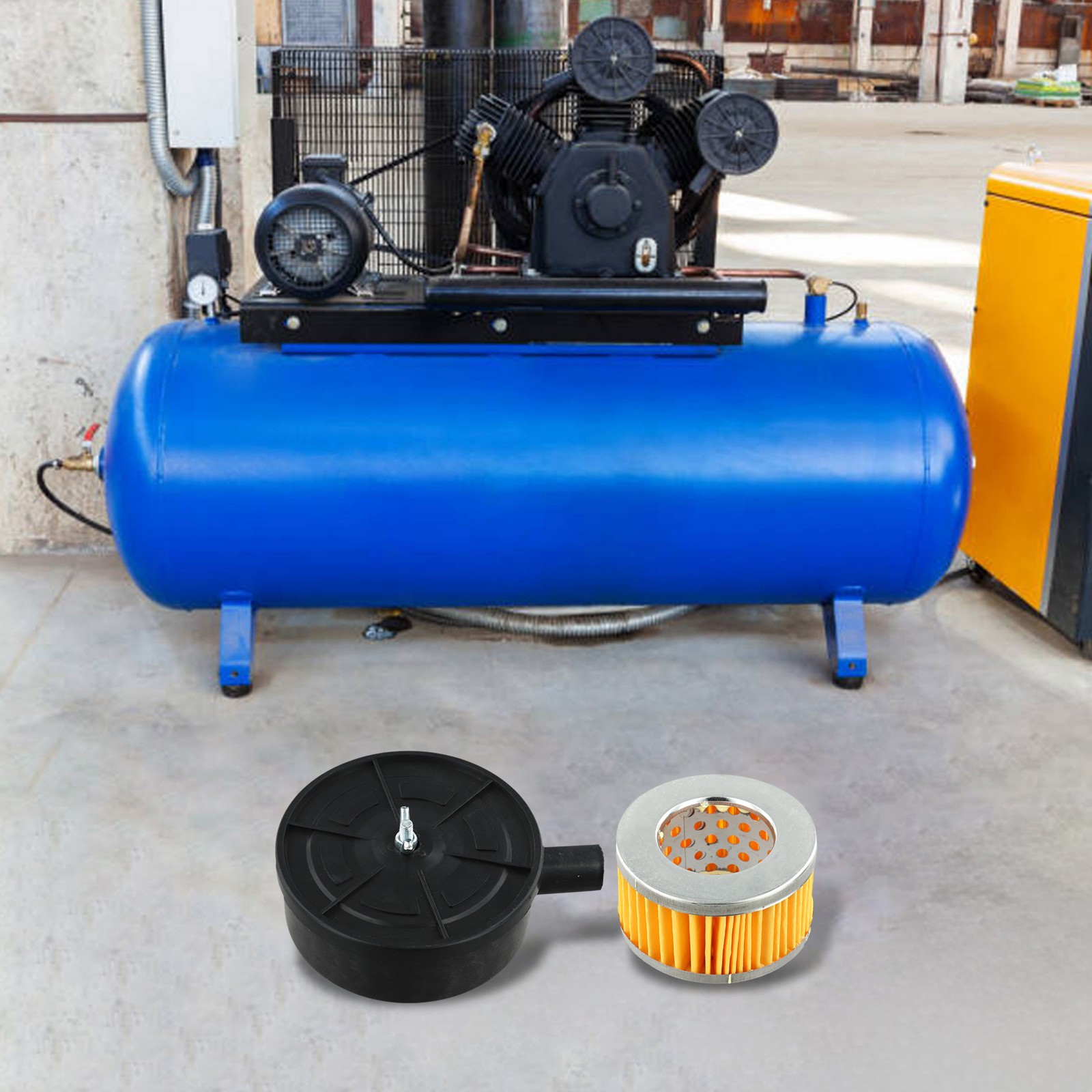 Plastic Paper 2pcs Muffler Filter Cartridge Air Piston Compressor Pump Intake